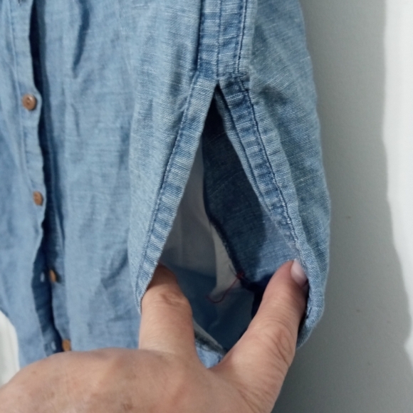 Madewell Button down Short Sleeve denim Knee Length Summer Dress with Pockets - Picture 4 of 8